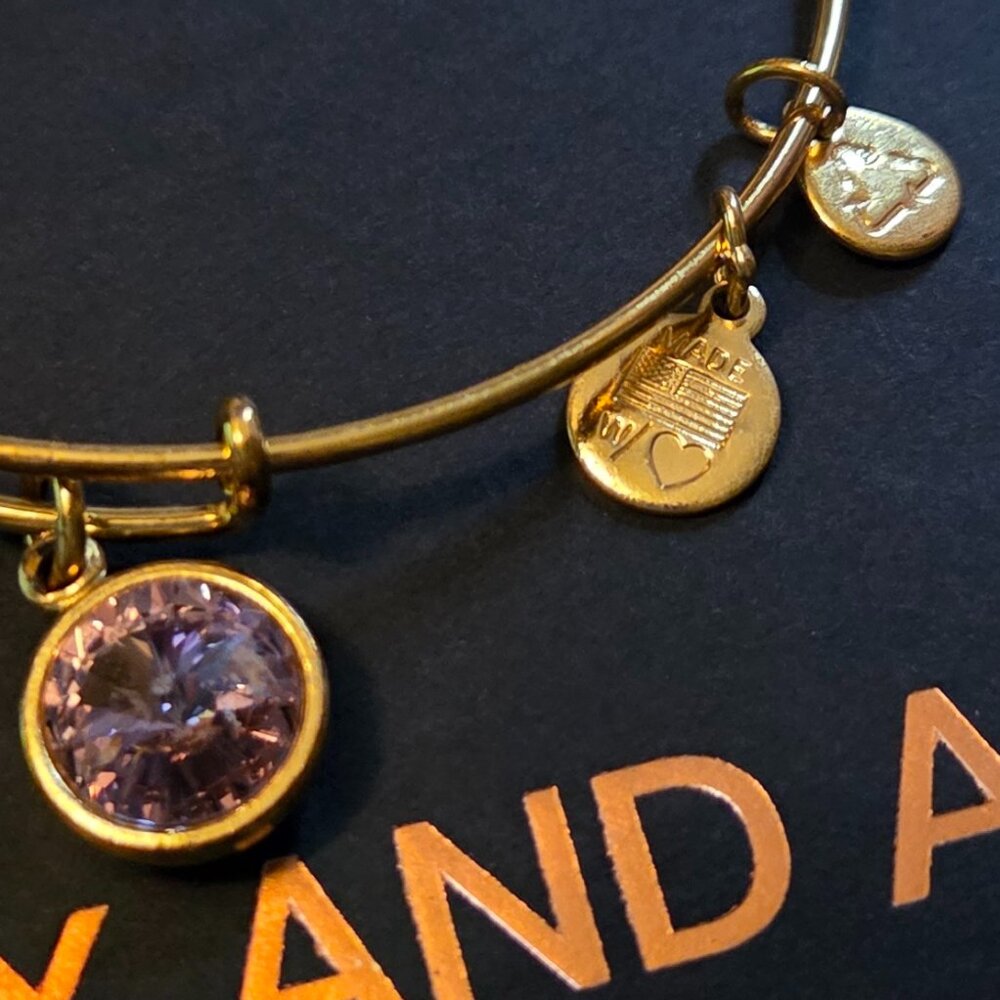 Womans Bracelet Alex and Ani Purple Stone - Picture 2 of 2